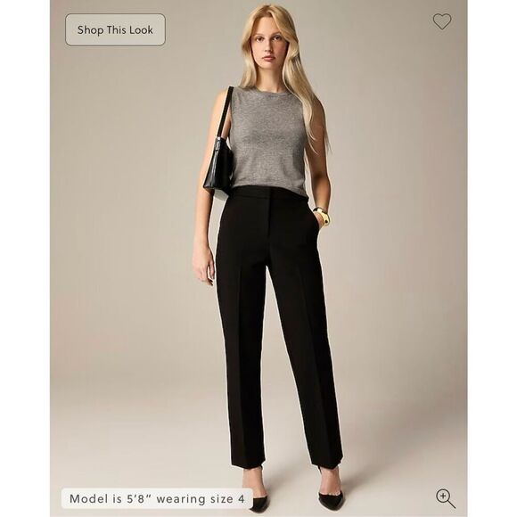 J. Crew Kate straight-leg pant in four-season stretch Black Size 2 NWT CC441 - Picture 1 of 10